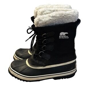 Sorel Black White Winter Carnival Boots Women's 9